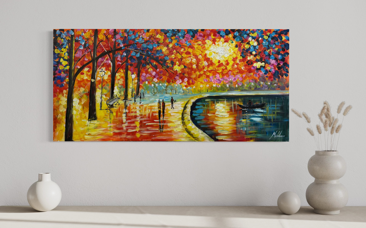 Een kleurrijk schilderij