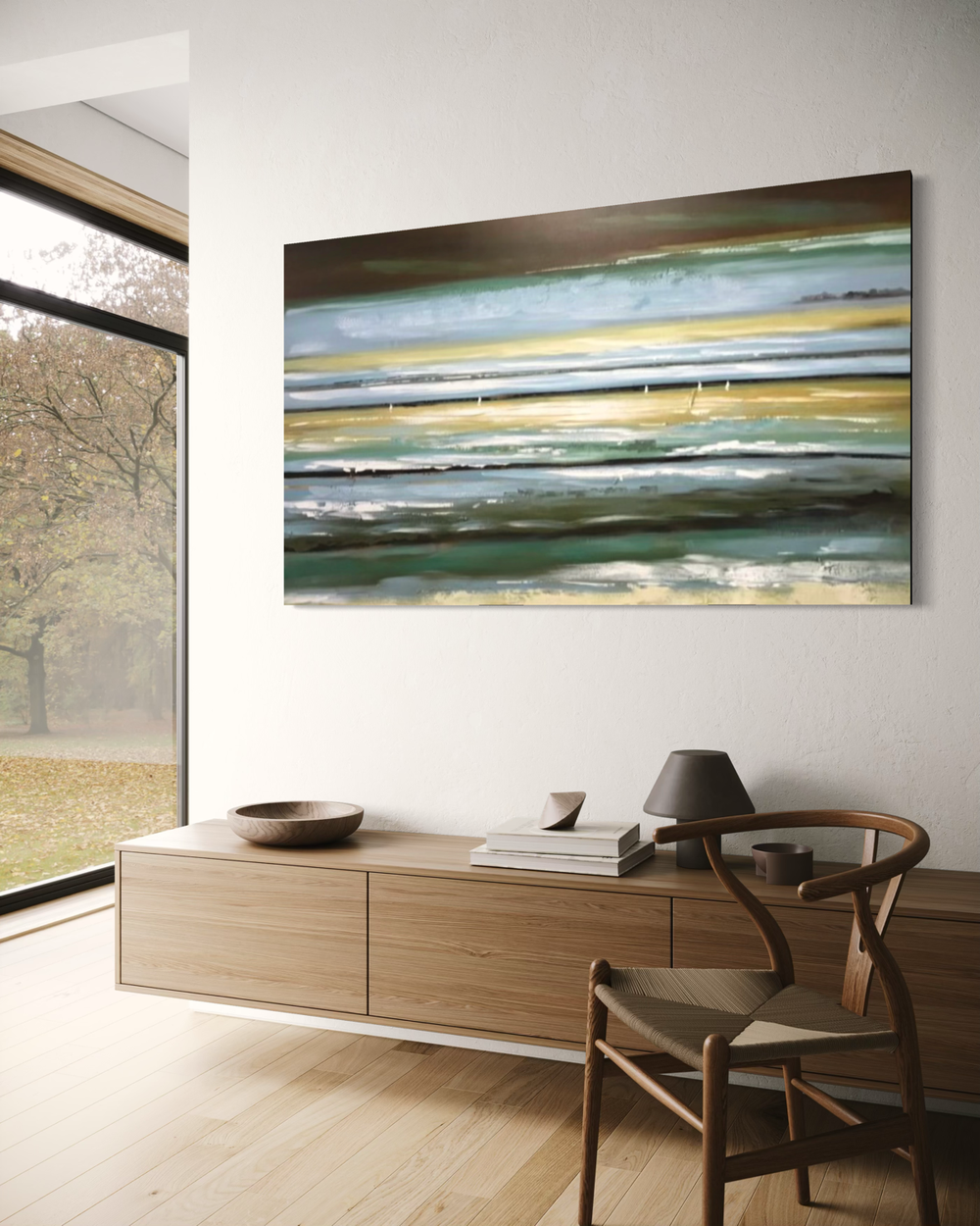 Een abstract schilderij