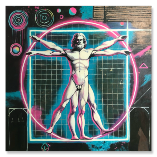 Een schilderij van Il Scimmia, Vitruvian Redux