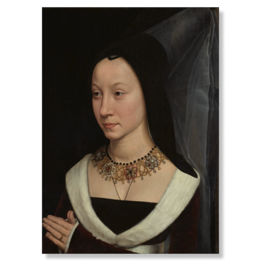 Hans Memling – Maria Portinari, canvasprint op spielramen