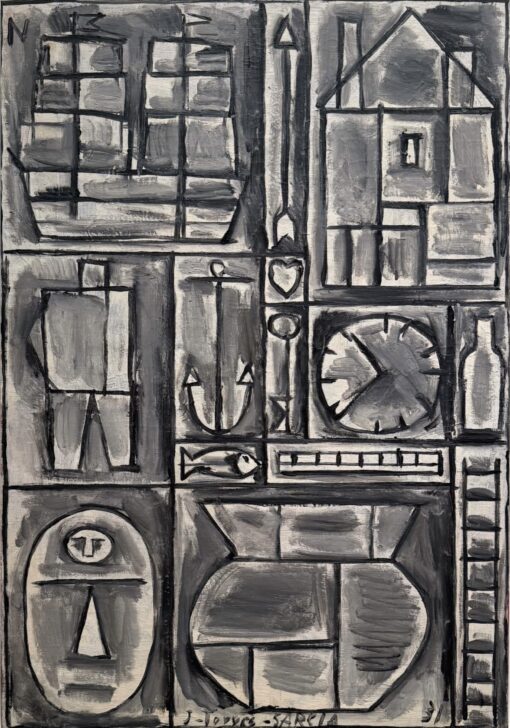 Joaquín Torres-García – Composition (1931), canvasprint op spieraam