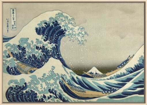 Canvas met de kunstenaar Katsushika Hokusai - Under the Wave off Kanagawa
