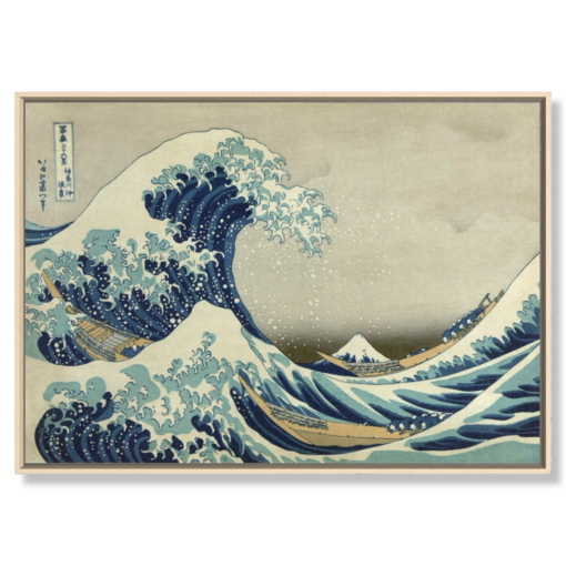 Canvas met de kunstenaar Katsushika Hokusai - Under the Wave off Kanagawa