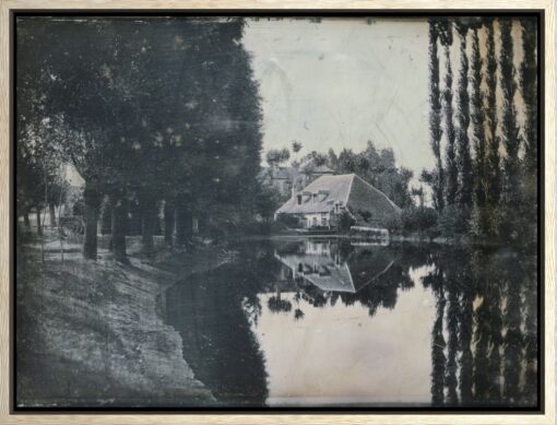 Choiselat – Landscape with Cottage, canvasprint in zwevende eiken lijst