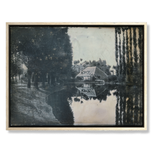Choiselat – Landscape with Cottage, canvasprint in zwevende eiken lijst