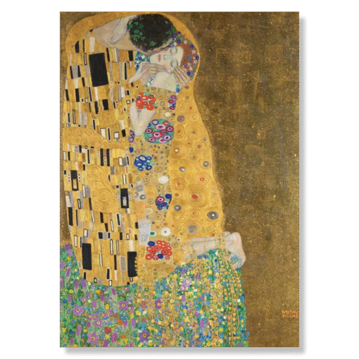 Gustav Klimt – De Kus, 50×70 cm, canvas op houten spielatten (Tijdloze Meesterwerken – passie)