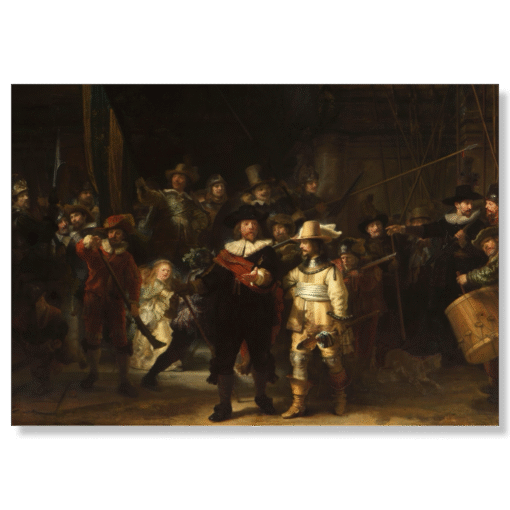 Rembrandt – The Night Watch, canvasprint op spielramen