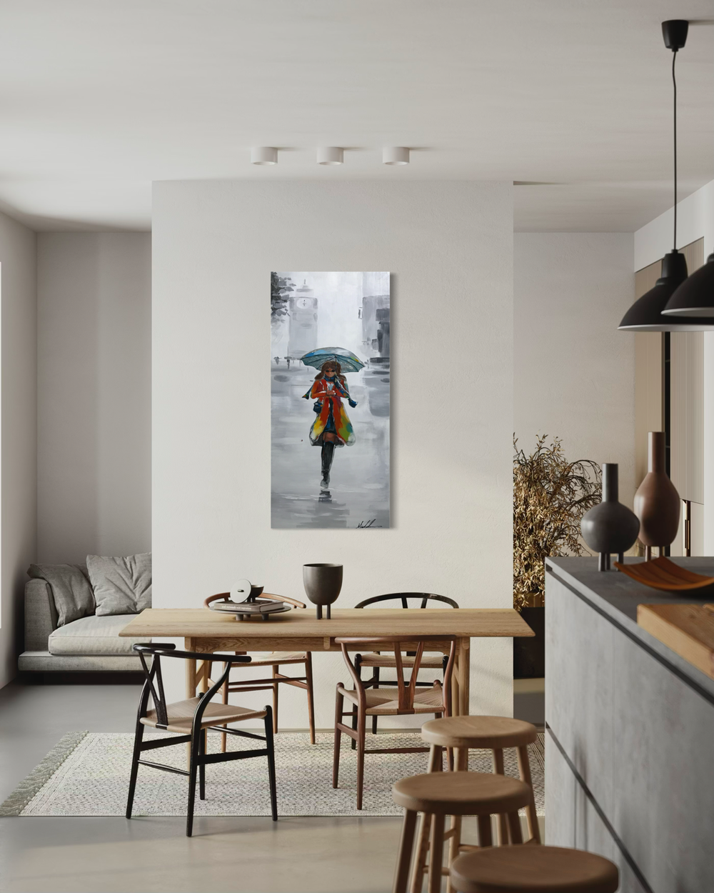 Een schilderij met motieven uit Londen